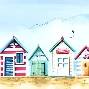 'Beach Houses' 33cm 3 Ply Napkins Bakeware & More