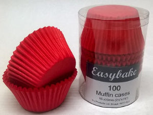 Individual Brights Muffin Cases - Red