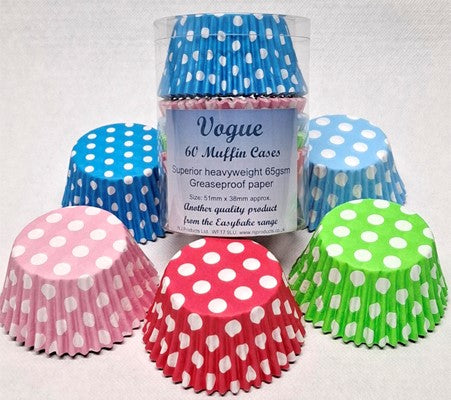 Assorted Vogue Polka Dot Muffin Cases