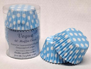 Individual Vogue Polka Dot Muffin Cases - Baby Blue