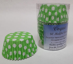 Individual Vogue Polka Dot Muffin Cases - Green