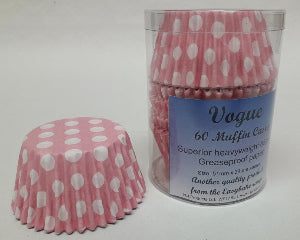 Individual Vogue Polka Dot Muffin Cases - Pink