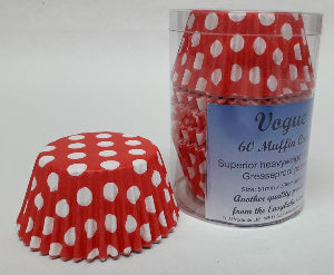 Individual Vogue Polka Dot Muffin Cases - Red
