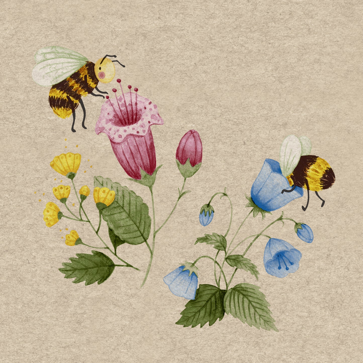 'Bee Flowerful' 24cm 2 Ply Napkins