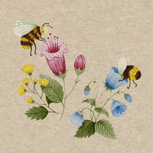 'Bee Flowerful' 24cm 2 Ply Napkins