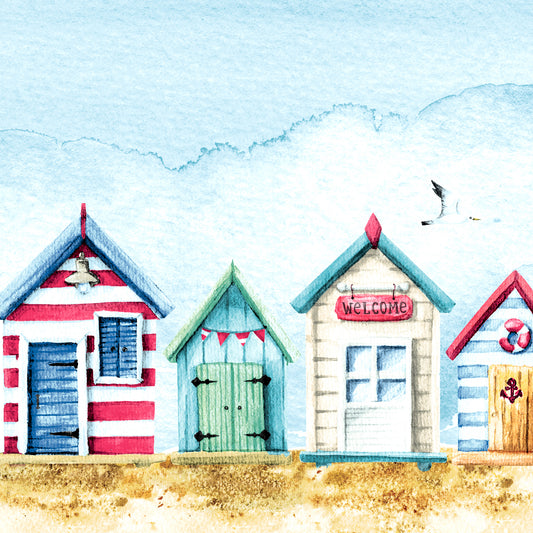 'Beach Houses' 33cm 3 Ply Napkins
