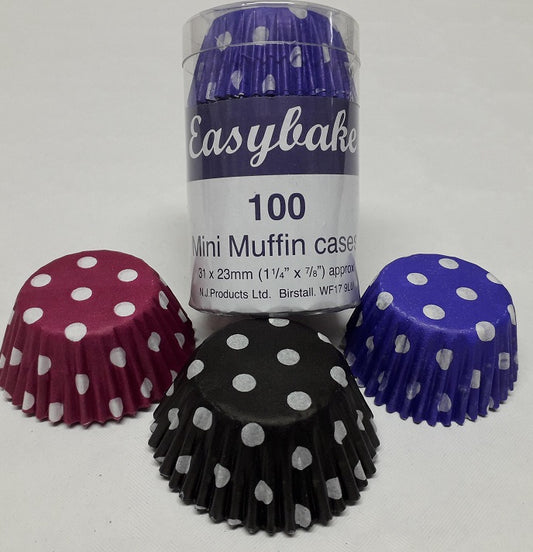 Deeptone Polka Dot Mini Muffin Cases