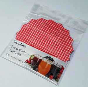 Red & Blue Gingham Jam Pot Cover