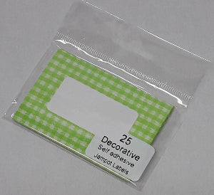 Green Gingham Design Jampot Labels