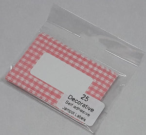 Pink Gingham Design Jampot Labels