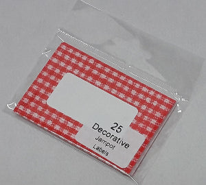 Red Gingham Design Jampot Labels