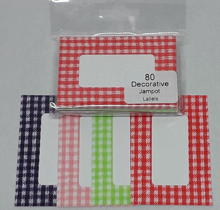 Gingham Design Bumper Pack of Jampot Labels