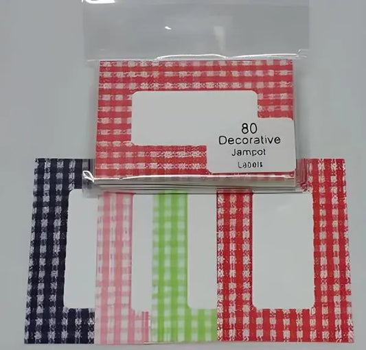 Gingham Design Bumper Pack of Jampot Labels Bakeware & More