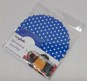 Blue Polka Dot Jam Pot Cover