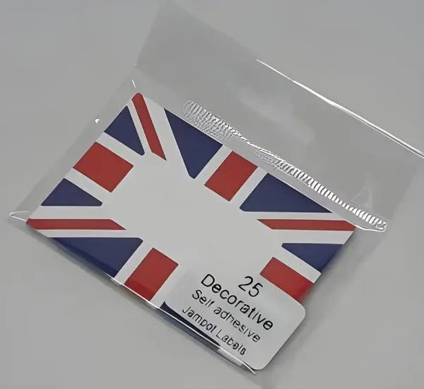 Union Jack Design Jampot Labels Bakeware & More