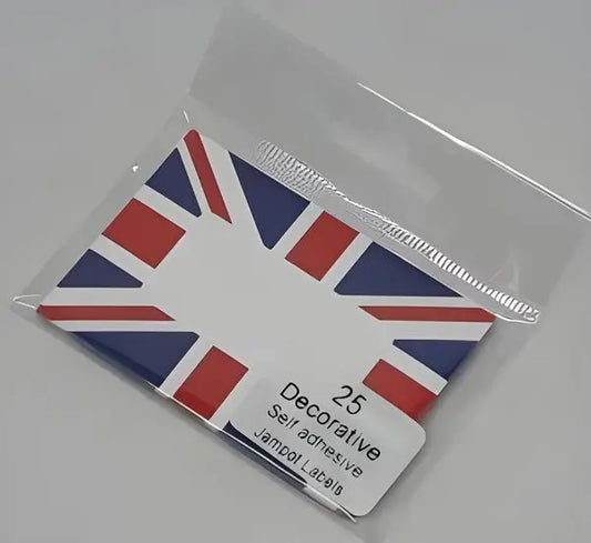 Union Jack Design Jampot Labels Bakeware & More