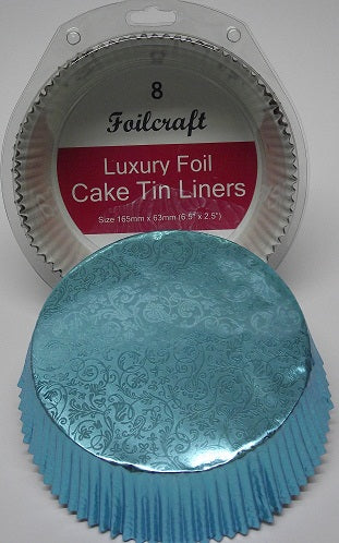 Luxury 7″ Foil Embossed Blue Cake Cases