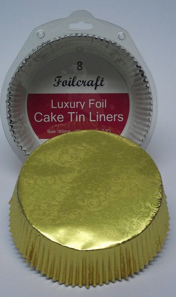 Luxury 7″ Foil Embossed Gold Cake Cases