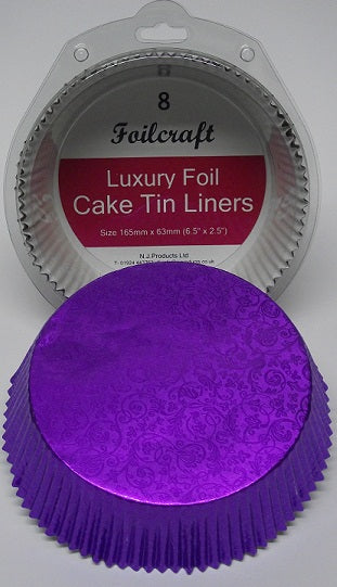 Luxury 7″ Foil Embossed Purple Cake Cases