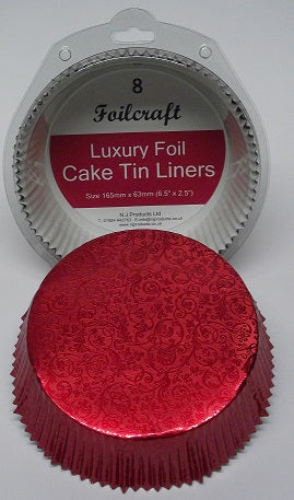 Luxury 7″ Foil Embossed Red Cake Cases