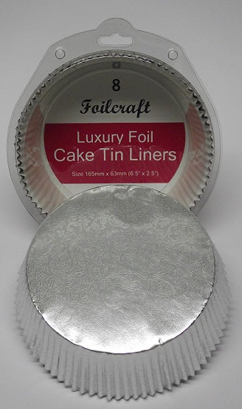 Luxury 7″ Foil Embossed Silver Cake Cases