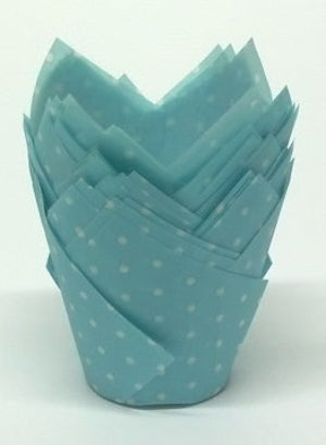 Pale Blue Polka Dot Tulip Muffin Wrap