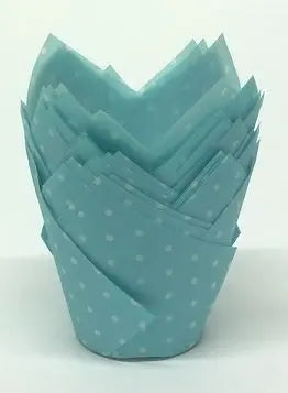 Pale Blue Polka Dot Tulip Muffin Wrap Bakeware & More