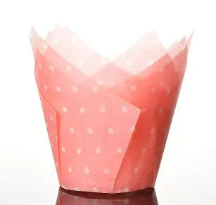 Pale Pink Polka Dot Tulip Muffin Wrap Bakeware & More