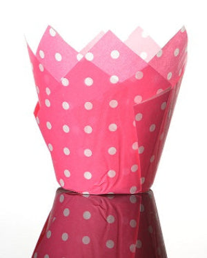 Bright Pink Polka Dot Tulip Muffin Wrap
