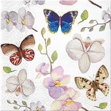 'Orchidea Butterfly' 33cm 3 Ply Napkins