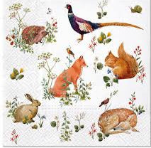 'Wild Forest Animals' 33cm 3 Ply Napkins
