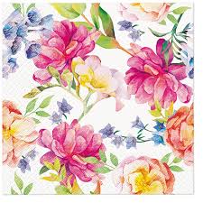 'Orchid With Peony 33cm 3 Ply Napkins
