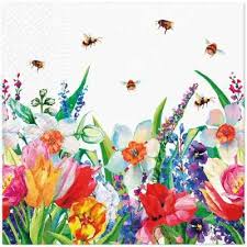 'Meadow With Bees' 33cm 3 Ply Napkins