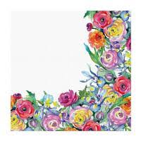'Painted Rose Corner' 33cm 3 Ply Napkins