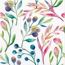 'Multicolored Flowers' 33cm 3 Ply Napkins